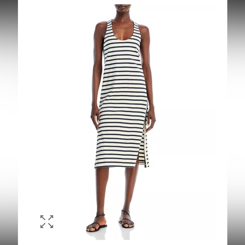 Rag & Bone Bardot Striped Midi Dress Cream / Navy Casual Summer $258 Nautical
